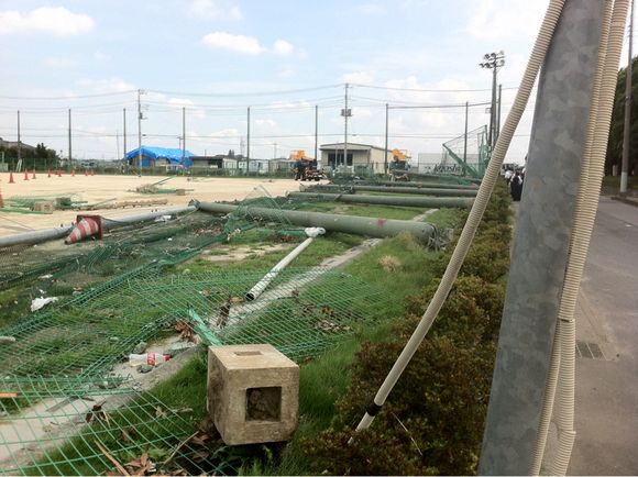 2013/09/14 しらこばと運動公園競技場被害レポート