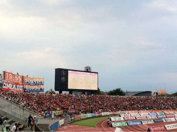 2016/08/13 山梨中銀スタジアム着